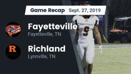 Recap: Fayetteville  vs. Richland  2019