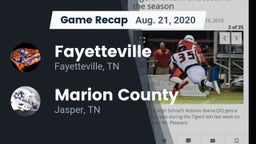 Recap: Fayetteville  vs. Marion County  2020