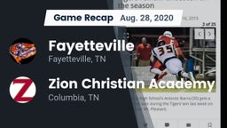 Recap: Fayetteville  vs. Zion Christian Academy  2020