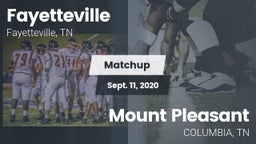 Matchup: Fayetteville High vs. Mount Pleasant   2020