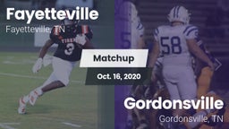 Matchup: Fayetteville High vs. Gordonsville  2020