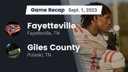 Recap: Fayetteville  vs. Giles County  2023