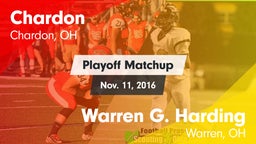 Matchup: Chardon  vs. Warren G. Harding  2016
