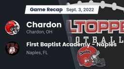 Recap: Chardon  vs. First Baptist Academy - Naples 2022