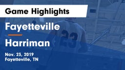 Fayetteville  vs Harriman  Game Highlights - Nov. 23, 2019