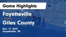 Fayetteville  vs Giles County  Game Highlights - Dec. 17, 2019