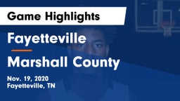 Fayetteville  vs Marshall County  Game Highlights - Nov. 19, 2020
