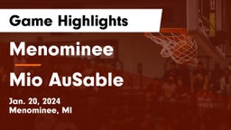 Menominee  vs Mio AuSable Game Highlights - Jan. 20, 2024