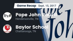 Recap: Pope John Paul II  vs. Baylor School 2017