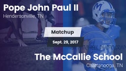 Matchup: Pope John Paul II vs. The McCallie School 2017