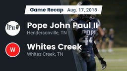 Recap: Pope John Paul II  vs. Whites Creek  2018