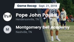 Recap: Pope John Paul II  vs. Montgomery Bell Academy 2018