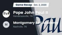 Recap: Pope John Paul II  vs. Montgomery Bell Academy 2020