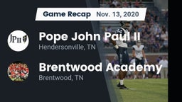 Recap: Pope John Paul II  vs. Brentwood Academy  2020