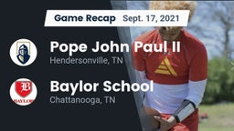 Recap: Pope John Paul II  vs. Baylor School 2021