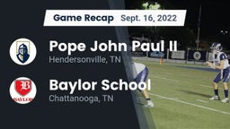 Recap: Pope John Paul II  vs. Baylor School 2022