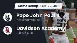 Recap: Pope John Paul II  vs. Davidson Academy  2023