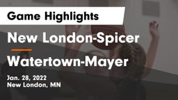 New London-Spicer  vs Watertown-Mayer  Game Highlights - Jan. 28, 2022
