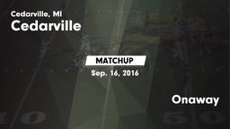 Matchup: Cedarville vs. Onaway  2016