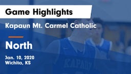 Kapaun Mt. Carmel Catholic  vs North Game Highlights - Jan. 10, 2020