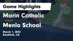 Marin Catholic  vs Menlo School Game Highlights - March 1, 2023