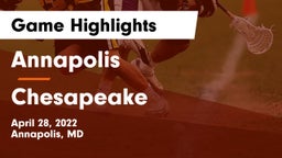 Annapolis  vs Chesapeake  Game Highlights - April 28, 2022