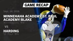 Recap: Minnehaha Academy/St. Paul Academy/Blake  vs. Harding  2016