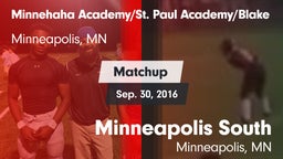 Matchup: Minnehaha Academy vs. Minneapolis South  2016