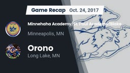 Recap: Minnehaha Academy/St. Paul Academy/Blake  vs. Orono  2017