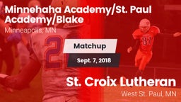 Matchup: Minnehaha Academy vs. St. Croix Lutheran  2018