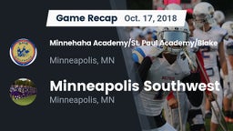Recap: Minnehaha Academy/St. Paul Academy/Blake  vs. Minneapolis Southwest  2018