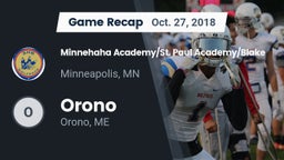 Recap: Minnehaha Academy/St. Paul Academy/Blake  vs. Orono  2018