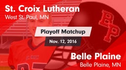 Matchup: St. Croix Lutheran vs. Belle Plaine  2016