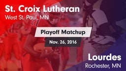 Matchup: St. Croix Lutheran vs. Lourdes  2016