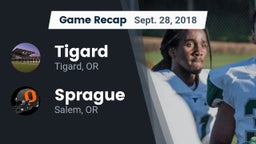 Recap: Tigard  vs. Sprague  2018