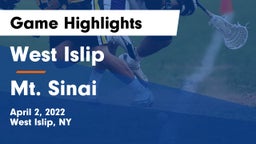 West Islip  vs Mt. Sinai Game Highlights - April 2, 2022