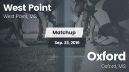Matchup: West Point High vs. Oxford  2016