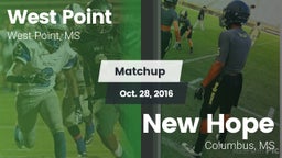 Matchup: West Point High vs. New Hope  2016
