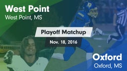 Matchup: West Point High vs. Oxford  2016