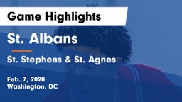 St. Albans  vs St. Stephens & St. Agnes Game Highlights - Feb. 7, 2020