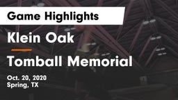 Klein Oak  vs Tomball Memorial  Game Highlights - Oct. 20, 2020