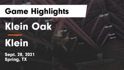 Klein Oak  vs Klein  Game Highlights - Sept. 28, 2021