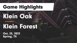 Klein Oak  vs Klein Forest  Game Highlights - Oct. 25, 2022