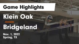 Klein Oak  vs Bridgeland Game Highlights - Nov. 1, 2022
