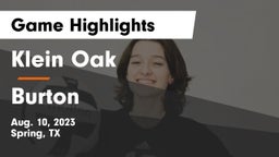 Klein Oak  vs Burton Game Highlights - Aug. 10, 2023
