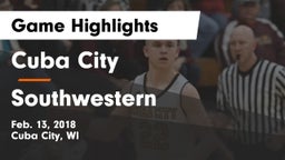 Cuba City  vs Southwestern Game Highlights - Feb. 13, 2018