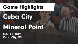 Cuba City  vs Mineral Point  Game Highlights - Feb. 21, 2019
