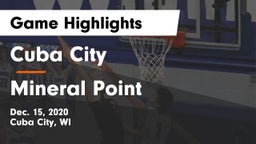Cuba City  vs Mineral Point  Game Highlights - Dec. 15, 2020