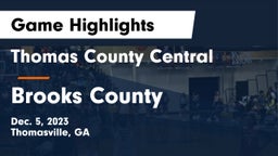 Thomas County Central  vs Brooks County  Game Highlights - Dec. 5, 2023