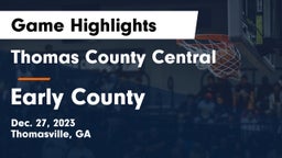Thomas County Central  vs Early County  Game Highlights - Dec. 27, 2023